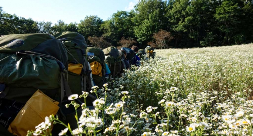 adults backpacking trip in north carolina